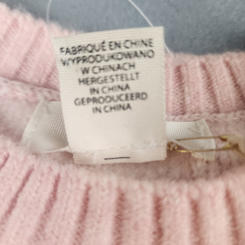 Pink BOW Knit Sweater Coquette Balletcore Soft Girl White Detail Cozy Feminine - Picture 7 of 11